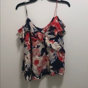 Floral Lucky Brand cold shoulder style Tank top